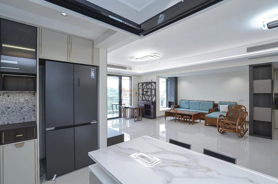 莞竹花園在新中式實(shí)現(xiàn)餐廚一體！每處細(xì)節(jié)都讓人驚艷！